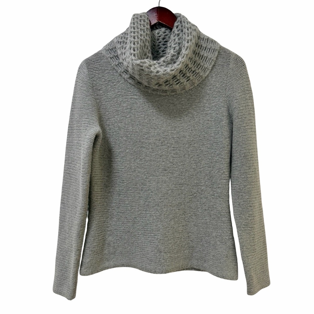 Eileen Fisher Womens Wool Mohair Turtleneck Sweater Size S Gray Soft Lagom Luxe